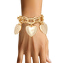 Charm Chunky Gold Puffy Heart Toggle Bracelet