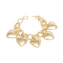 Charm Chunky Gold Puffy Heart Toggle Bracelet