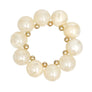 Bracelet Swirled Ivory Marble Bubble Ball Bead