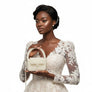 Top Handle Retro Luxe Cream Pearl Flap Handbag