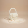 Top Handle Retro Luxe Cream Pearl Flap Handbag