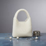 Top Handle Luxe Lady White Pearl Hollywood Handbag