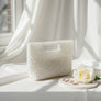 Clutch Vintage White Pearl Cut Out Handle Bag