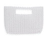 Clutch Vintage White Pearl Cut Out Handle Bag