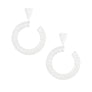 Drop Silver Metal Greek Key C Shaped Earring Women