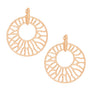 Drop XLarge Gold Branched Wheel Earrings for Women