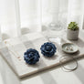 Stud Blue Denim Jeans 3D Flower 2.5 inch Earrings