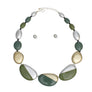 Beaded Green Matte Painted Graduated Necklace