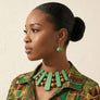 Necklace Green Wood Choker Set for Women