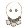 Bib Clear Rhinestone Heart Gold Black Wire Set