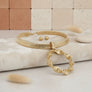 Choker Gold Ribbed Link Twisted Pendant Necklace