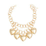 Chain Chunky Polished Gold Puffy Heart Necklace