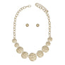 Chain Gold Heavy Duty Crinkle Metal Disc Necklace