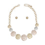 Chain Multi Heavy Duty Crinkle Metal Disc Necklace