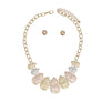 Chain Multi Heavy Crinkle Metal Teardrop Necklace
