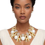 Necklace High Impact Gold Pearl Glam Bib Set Women