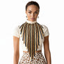 Bib Long Brown Wood Bead Fringe Global Necklace