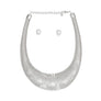 Collar Silver Spring Chain Pearl Filled Necklace
