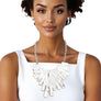 Bib Rigid Silver Oversized Metal Bar Plate Necklace