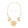 Beaded Pendant Ivory 70's Vibe Necklace for Women