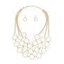 Chain Multi Row Multi Circle Gold Bib Necklace