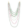 AKA Sorority Pink Green 7 Strand Pearl Necklace