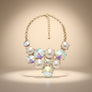 Bib Chunky Aurbo Crystal Pearl Evening Necklace