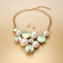 Bib Chunky Aurbo Crystal Pearl Evening Necklace