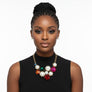 Bib Chunky Multi Crystal Pearl Evening Necklace