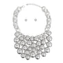 Bib Opulent Ball Bead Silver Chainmaille Necklace