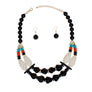 Beaded Black Stone Ethnic Chic Layered Necklace