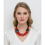 Beaded Red Chunky Mixed Bead Tribal Necklace