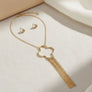 Pendant Gold Trending Quatrefoil Fringe Necklace