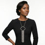 Pendant Silver Trending Quatrefoil Fringe Necklace