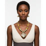 Pendant Confetti Resin Yellow Gold Bead Necklace