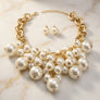 Cream Pearl Cluster Opulent Chunky Bib Necklace