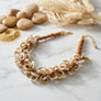 Tribal Marble Ivory Square Leather Woven Necklace