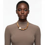 Cubism Chunky Wood Bead and Marbled Brown Necklace