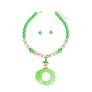 Pendant Green Marble Bead Long Tribal Necklace