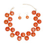 Necklace Orange Swirled Marble Bubble Ball Bead