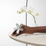 Cocktail Ring Large Silver Ribbed Petal Flower Ring