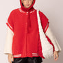DST Sorority Large Red Ivory Quilted Shoulder Bag
