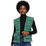 Silver Threaded Luxe High Quality Tweed Green Vest
