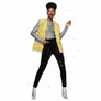 Gold Threaded Luxe Plaid Tweed Mustard Vest