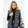 Silver Threaded Luxe Tweed Black Vest