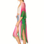 AKA Kimono Lurex Stripe Pink and Green