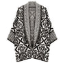 Cardigan Tile Print Knit Black and White for Women