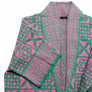 AKA Sorority Tile Print Knit Pink Green Cardigan