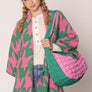 AKA Sorority Houndstooth Knit Pink Green Cardigan