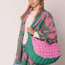AKA Sorority Houndstooth Knit Pink Green Cardigan